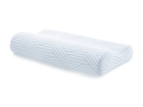 TEMPUR Original memory foam pillow – angled view showing wave-quilted white cover