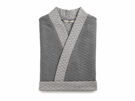 Formesse Bella Donna bathrobe in grey premium cotton with elegant quilted texture design