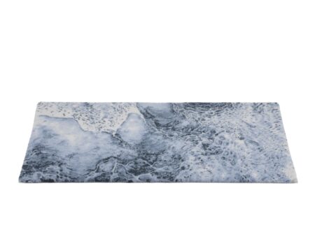 Abyss & Habidecor Nazare luxury bath mat with ocean-inspired blue wave design in plush cotton