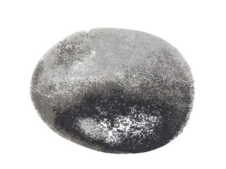 Abyss & Habidecor Stone luxury round bath mat with modern grey and black cotton pebble design