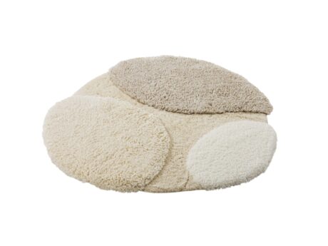 Abyss & Habidecor Cordeira luxury round bath mat with soft organic pebble design in neutral cotton tones