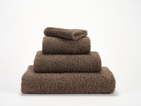 Abyss & Habidecor Super Pile 771 luxury cotton towels in taupe stacked