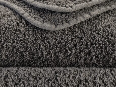 Abyss & Habidecor Super Pile 920 charcoal grey cotton towel texture close-up
