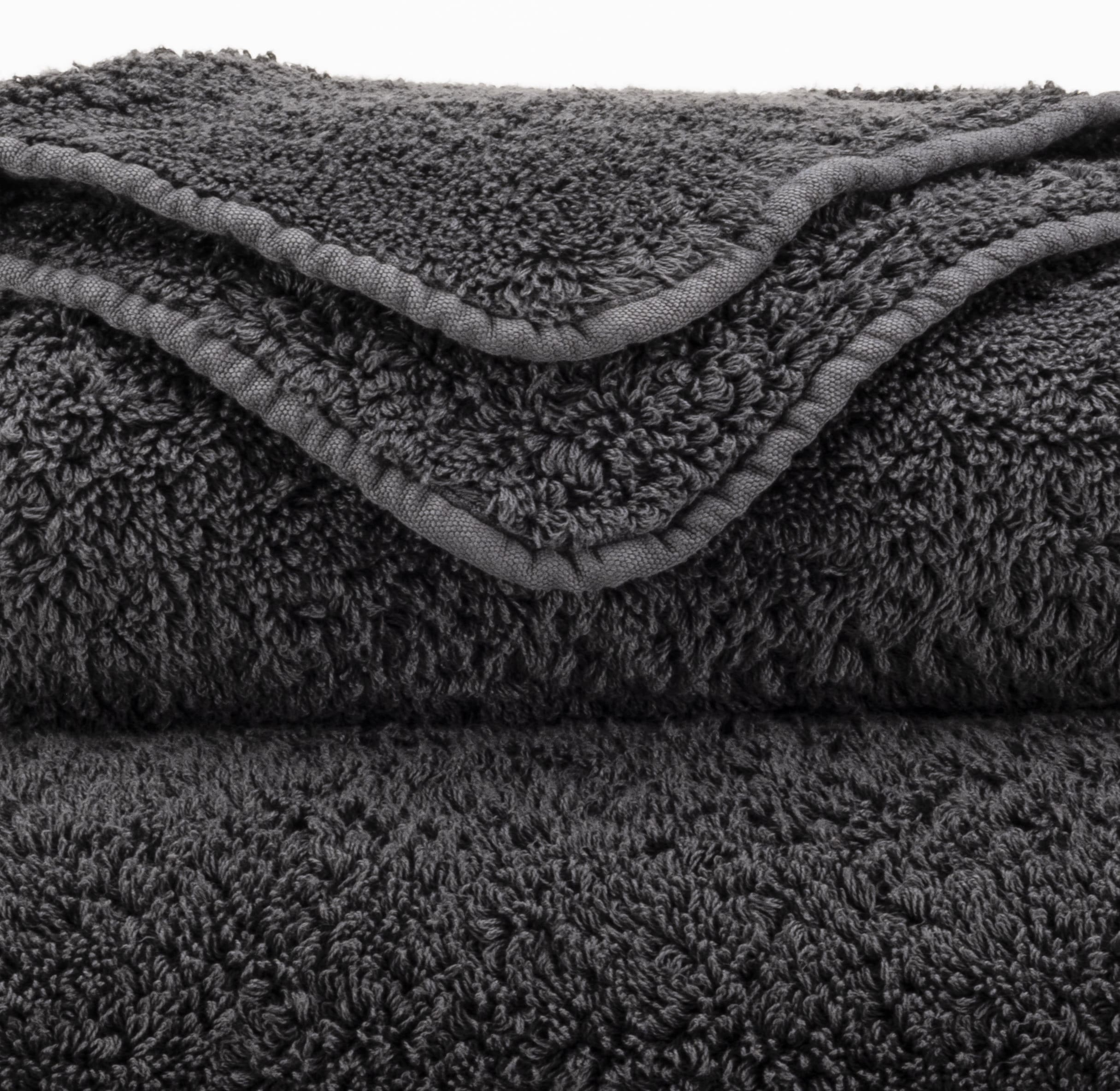 Abyss & Habidecor Super Pile 997 dark charcoal cotton towel texture close-up