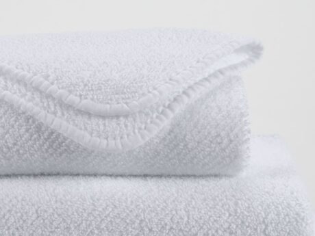 Abyss & Habidecor Twill 100 white cotton towel texture close-up