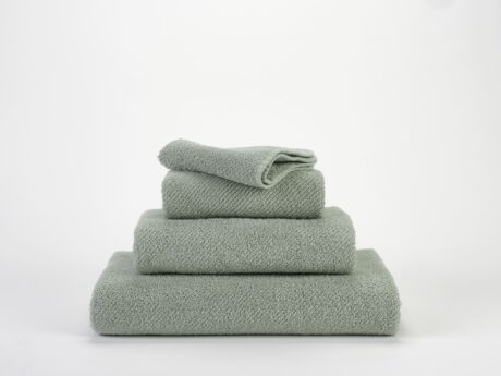 Abyss & Habidecor Twill 210 sage green luxury Egyptian cotton towels stacked set