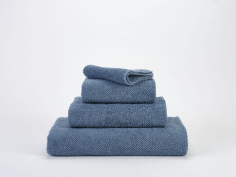 Abyss & Habidecor Twill 100 blue luxury Egyptian cotton towels stacked set