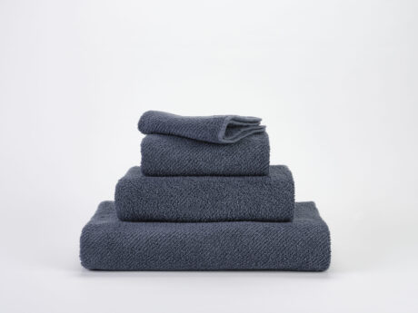 Abyss & Habidecor Twill 307 slate blueluxury Egyptian cotton towels stacked set