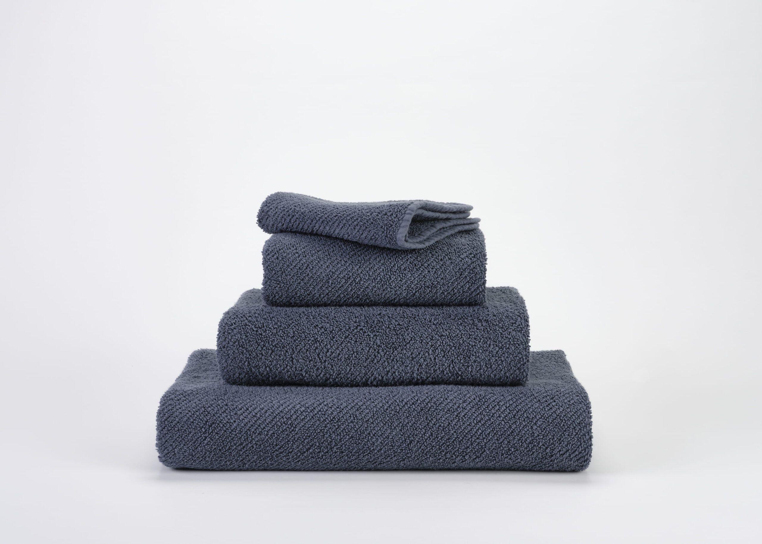 Abyss & Habidecor Twill 307 slate blueluxury Egyptian cotton towels stacked set