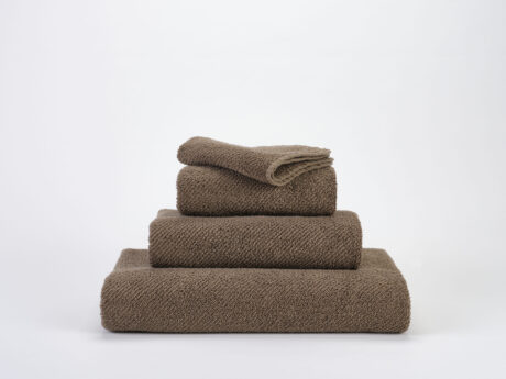 Abyss & Habidecor Twill 771 brown luxury Egyptian cotton towels stacked set