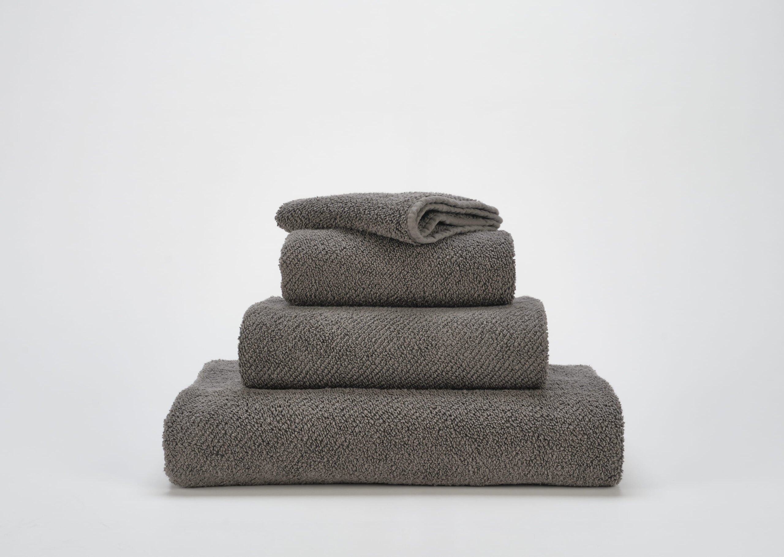 Abyss & Habidecor Twill 920 grey luxury Egyptian cotton towels stacked set