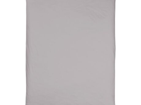 Christian Fischbacher Jersey Uni duvet cover in plain light grey stretch cotton jersey, solid colour flat lay on white background