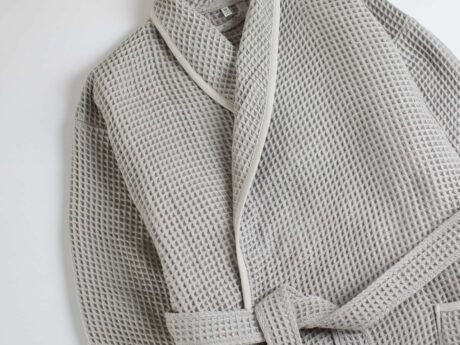 open robe showing kimono collar and sash belt