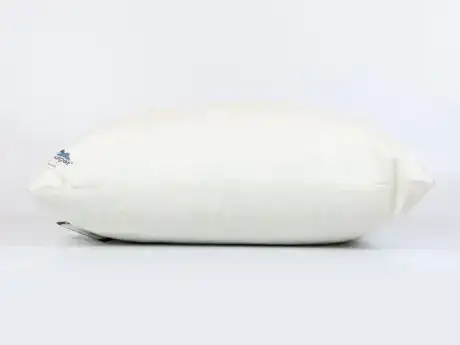 Side view of Moosburger G2-RS ergonomic pillow with premium cotton cover