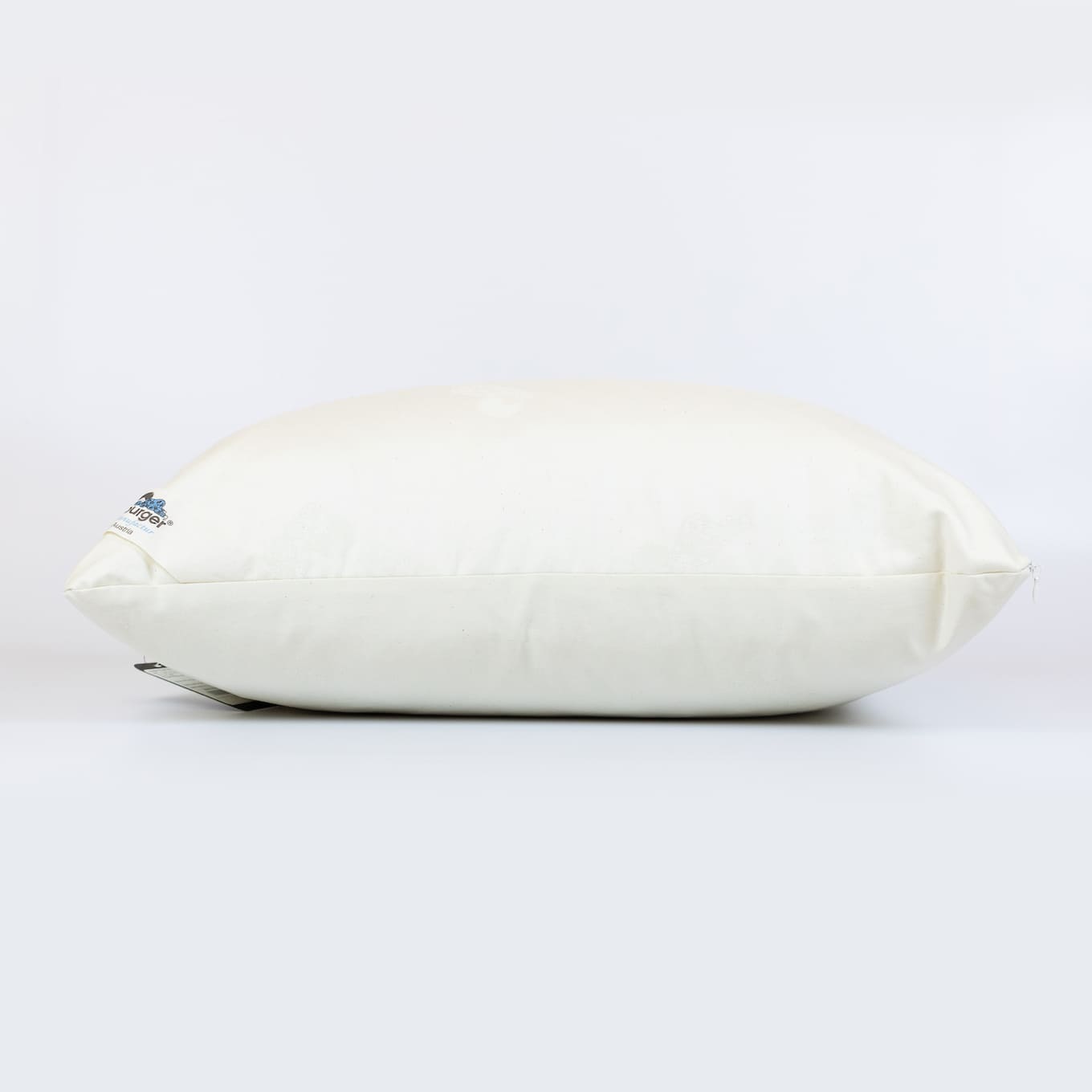 Side view of Moosburger G2-RS ergonomic pillow with premium cotton cover