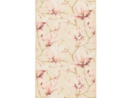 Feiler Belle Fleur towel kiesel magnolia blossom pink chenille pattern