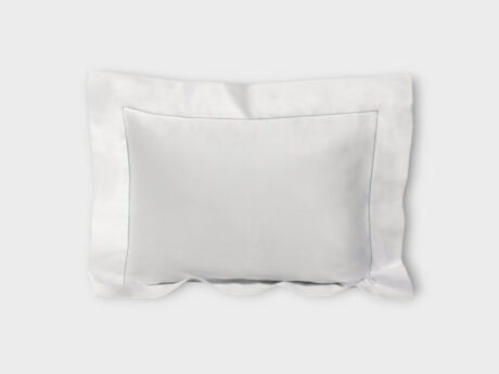 Dea Sea Island cotton sateen pillowcase in white with Paris stitch