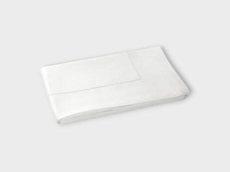 Dea Sea Island cotton sateen duvet cover in white, folded