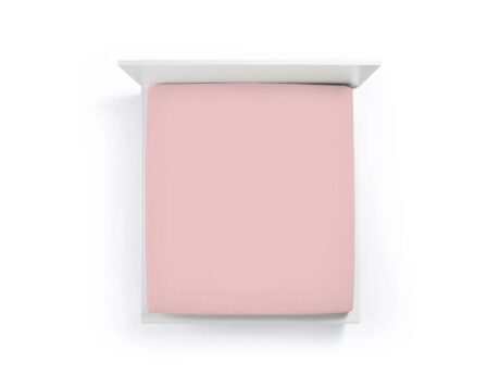Bella Donna Formesse Jersey pink fitted sheet on mattress showing smooth wrinkle-free fit and soft pink color