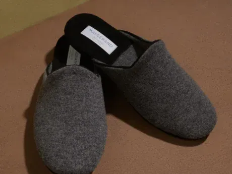 Masserano Romeo Graphite cashmere slippers
