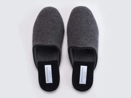 Masserano Romeo Graphite cashmere slippers