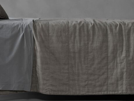 Society Limonta Miro quilted cotton voile bedspread in tisana