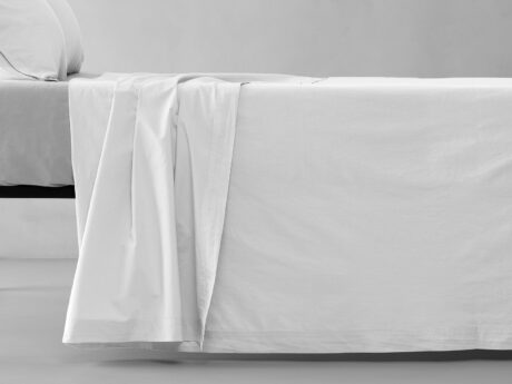 Society Limonta Tale cotton percale flat sheet in white