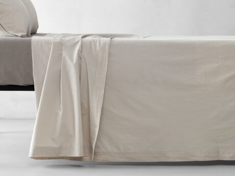 Society Limonta Tale cotton percale flat sheet in mastice
