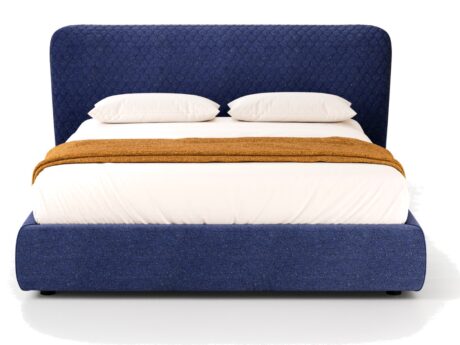 Bolzan Letti Corolle bed in navy, front view