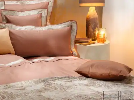 Graser Bellissima paisley cotton satin bed linen in nougat