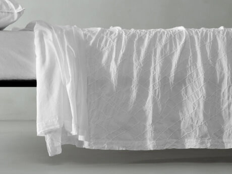 Society Limonta Iagi pleated cotton bedspread in white