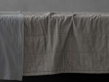 Society Limonta Miro quilted cotton voile bedspread in tisana – detail