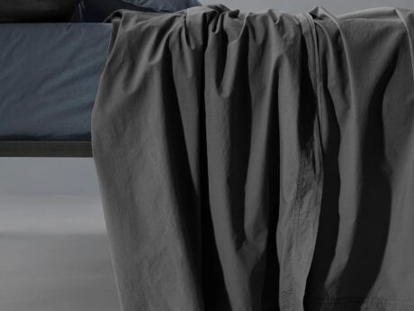 Society Limonta Nite cotton flat sheet in anthracite